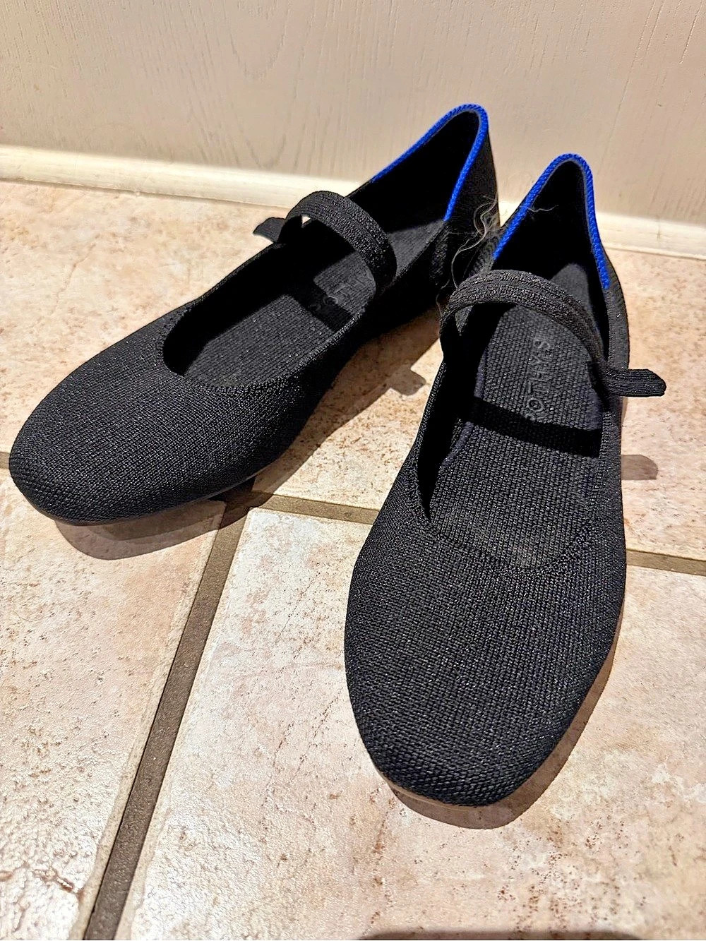 Rothy's The Max Square Mary Jane Black Flats 7.5M